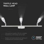LED επιτοίχιο/οροφής φωτιστικό 13.5W 3000K θερμό λευκό με λευκό σώμα V-TAC – 218270