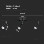LED επιτοίχιο/οροφής φωτιστικό 13.5W 3000K θερμό λευκό με μαύρο σώμα V-TAC – 218271