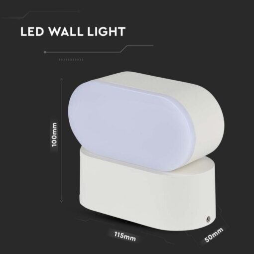 LED απλίκα 5W αρχιτεκτονικού φωτισμού 4000K φυσικό λευκό λευκό σώμα περιστρεφόμενο V-TAC – 218287