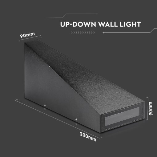 LED Φωτιστικό Τοίχου 4W V-TAC Μαύρο Αδιάβροχο IP65 Φυσικό 4000Κ – 218298
