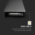 LED Φωτιστικό Τοίχου 4W V-TAC Μαύρο Αδιάβροχο IP65 Φυσικό 4000Κ – 218298