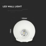 LED απλίκα 6W αρχιτεκτονικού φωτισμού 4000K φυσικό λευκό λευκό σώμα στρογγυλό V-TAC – 218302