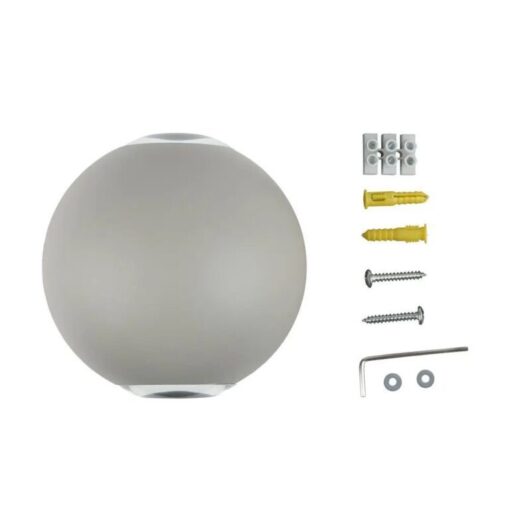 LED απλίκα 4W αρχιτεκτονικού φωτισμού 4000K φυσικό λευκό γκρι σώμα στρογγυλό V-TAC – 218306