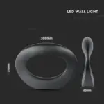 LED Φωτιστικό Τοίχου 9W V-TAC Μαύρο Θερμό Λευκό 3000Κ – 218309