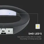 LED Φωτιστικό Τοίχου 9W V-TAC Μαύρο Θερμό Λευκό 3000Κ – 218309