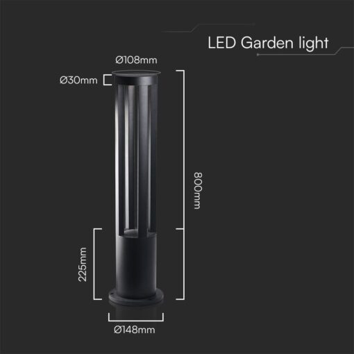 LED Επιδαπέδιο Φωτιστικό 10W V-TAC 80cm Αδιάβροχο IP65 Γκρι Θερμό 3000K – 218328