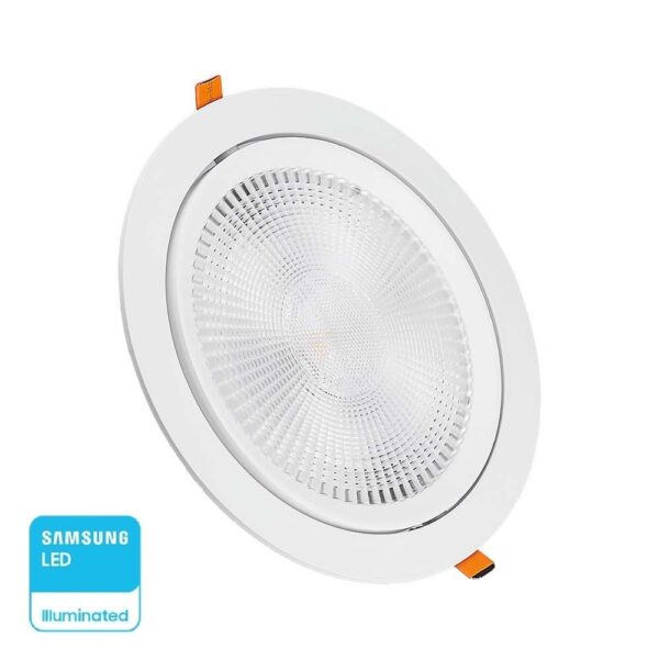 LED Φωτιστικό Χωνευτό COB Ρυθμιζόμενο 10W V-TAC PRO Samsung Chip 25° 1040lm Φ95 Θερμό 3000K – 21839