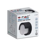 LED αδιάβροχη απλίκα 12W IP65 3000K Θερμό λευκό Μαύρο σώμα στρογγυλή V-TAC – 218537