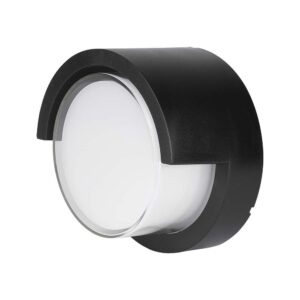 LED αδιάβροχη απλίκα 12W IP65 3000K Θερμό λευκό Μαύρο σώμα στρογγυλή V-TAC – 218537