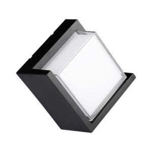 LED αδιάβροχη απλίκα 12W IP65 4000K Φυσικό λευκό Μαύρο σώμα τετράγωνη V-TAC – 218540