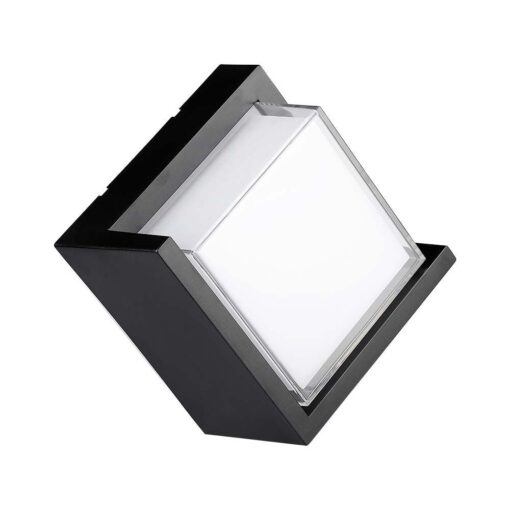 LED αδιάβροχη απλίκα 12W IP65 4000K Φυσικό λευκό Μαύρο σώμα τετράγωνη V-TAC – 218540