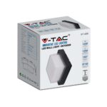 LED αδιάβροχη απλίκα 12W IP65  Μαύρο σώμα τετράγωνη V-TAC Φυσικό 4000K – 218544