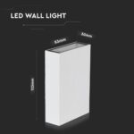 LED Φωτιστικό Τοίχου Up-Down Λευκό 4W V-TAC IP65 Θερμό 3000K – 218560