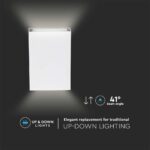 LED Φωτιστικό Τοίχου Up-Down Λευκό 4W V-TAC IP65 Θερμό 3000K – 218560
