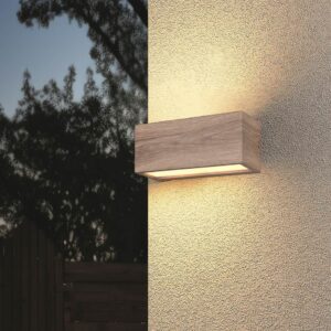 Απλίκα Τοίχου Up-Down σε Απόχωση Ξύλου MAYENNE 2x E14 IP44 Trio Lighting – 218560235