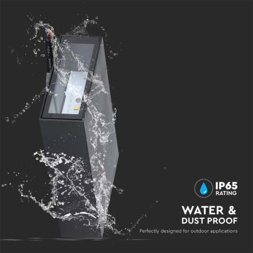 LED Φωτιστικό Τοίχου Up-Down Μαύρο 4W V-TAC IP65 Θερμό 3000K – 218561