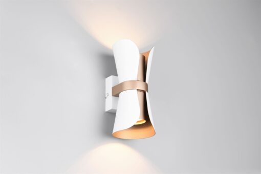 Φωτιστικό Τοίχου Up-Down Λευκό Ματ & Καφέ COAT 2xGU10 Trio Lighting – 218600231