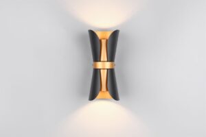 Φωτιστικό Τοίχου Up-Down Μαύρο-Χρυσό COAT 2xGU10 Trio Lighting – 218600280