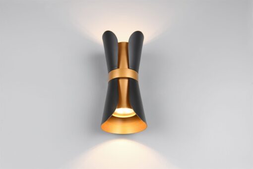Φωτιστικό Τοίχου Up-Down Μαύρο-Χρυσό COAT 2xGU10 Trio Lighting – 218600280