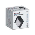 Επιτοίχιο φωτιστικό κήπου 7W IP65 σε μαύρο σώμα τετράγωνο 3000K V-TAC – 218610