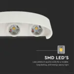 Φωτιστικό Τοίχου 5W LED Up-Down Λευκό V-TAC IP65 Θερμό Λευκό 3000K – 218613