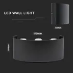 Φωτιστικό Τοίχου 5W LED Up-Down Μαύρο V-TAC IP65 Θερμό Λευκό 3000K – 218615