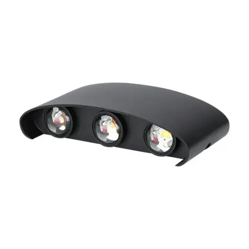 Φωτιστικό Τοίχου 5W LED Up-Down Μαύρο V-TAC IP65 Θερμό Λευκό 3000K – 218615
