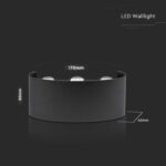 Επιτοίχιο LED φωτιστικό UP-DOWN 5W IP65 μαύρο σώμα 4000K V-TAC – 218616