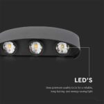Επιτοίχιο LED Φωτιστικό Up-Down 5W IP65 Μαύρο Σώμα 4000K V-TAC – 218616