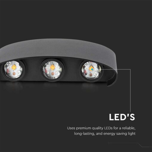 Επιτοίχιο LED Φωτιστικό Up-Down 5W IP65 Μαύρο Σώμα 4000K V-TAC – 218616
