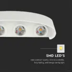 Φωτιστικό Τοίχου 7W LED Up-Down Λευκό V-TAC IP65 Θερμό Λευκό 3000K – 218617