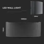 Φωτιστικό Τοίχου 7W LED Up-Down Μαύρο V-TAC IP65 Θερμό Λευκό 3000K – 218619