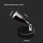 LED Επιτοίχιο Φωτιστικό 4.5W Μαύρο με Διακόπτη V-TAC Φυσικό Λευκό 4000K – 218678