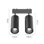 InLight Φωτιστικό LED 2x9W 3000K για Ultra-Thin μαγνητική ράγα σε λευκή απόχρωση D:16cmX4,4cm (T03801-WH)
