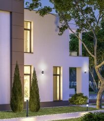 Φωτιστικό Τοίχου Trio Lighting   E27 Ανθρακί Αλουμίνιο   IP44 222260142