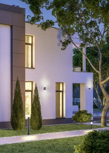 Φωτιστικό Τοίχου Trio Lighting   E27 Ανθρακί Αλουμίνιο   IP44 222260142