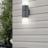 Φωτιστικό Τοίχου Trio Lighting   2xE27 Ανθρακί Αλουμίνιο   IP44 222260242