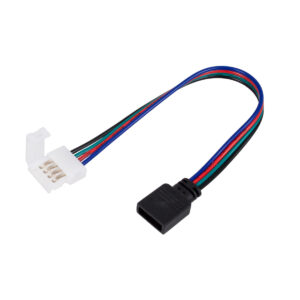 GloboStar® 70741 Ταχυσύνδεσμος Τροφοδοσίας IP20 – Strip To Power Connector 4 PIN για Ένωση 1 x RGB Ταινία LED Πλάτους 10mm