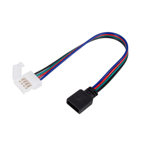 GloboStar® 70741 Ταχυσύνδεσμος Τροφοδοσίας IP20 – Strip To Power Connector 4 PIN για Ένωση 1 x RGB Ταινία LED Πλάτους 10mm