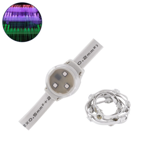 GloboStar® 90140 Digital Pixel Addressable Facade Module Chain String with 20 Spots – Ψηφιακή Αλυσίδα Γιρλάντα με 20 Σποτ LED SMD 3535 15W 20LED 20PIXEL SPI/TTL Protocol IC UCS512B 900lm 120° DC 12V IP67 RGB – Λευκό Σώμα – Μ232 x Π2.5 x Υ1.5cm