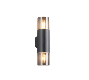 Φωτιστικό Τοίχου Up-Down Μαύρο Ματ HOOSIC 2x E27 IP44 Trio Lighting – 224060232