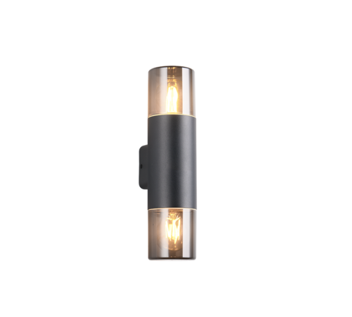 Φωτιστικό Τοίχου Up-Down Μαύρο Ματ HOOSIC 2x E27 IP44 Trio Lighting – 224060232
