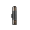 Φωτιστικό Τοίχου Up-Down Μαύρο Ματ HOOSIC 2x E27 IP44 Trio Lighting – 224060232