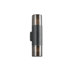 Φωτιστικό Τοίχου Up-Down Μαύρο Ματ HOOSIC 2x E27 IP44 Trio Lighting – 224060232