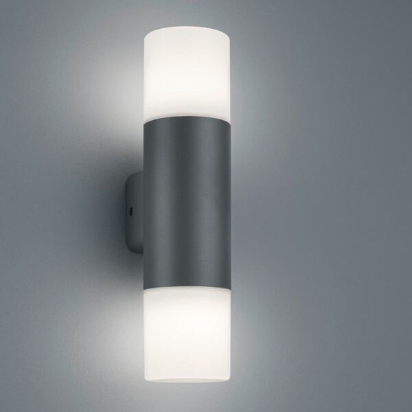 Φωτιστικό Τοίχου Trio Lighting   2xE27 Ανθρακί Αλουμίνιο   IP44 224060242