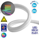 NEON FLEX LED 1m 15W/m 24V 60 SMD/m 5050 SMD 1200lm/m 120° Αδιάβροχη IP66 Digital Magic DMX Addressable UCS512C3 RGB Dimmable GloboStar-22627GS