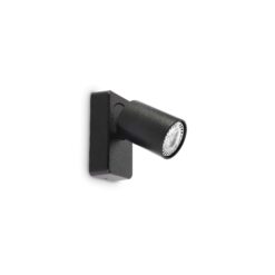 IDEAL LUX Απλίκα Τοίχου RUDY 1xGU10 Μαύρου Χρώματος  – 229010