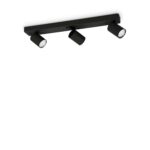 IDEAL LUX Φωτιστικό Οροφής RUDY 3xGU10 Μαύρου Χρώματος – 229058