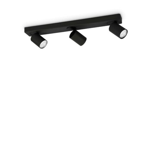 IDEAL LUX Φωτιστικό Οροφής RUDY 3xGU10 Μαύρου Χρώματος – 229058
