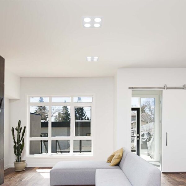 Χωνευτό φωτιστικό Spot 4xGU10 τετράγωνο λευκό V-TAC – 23003